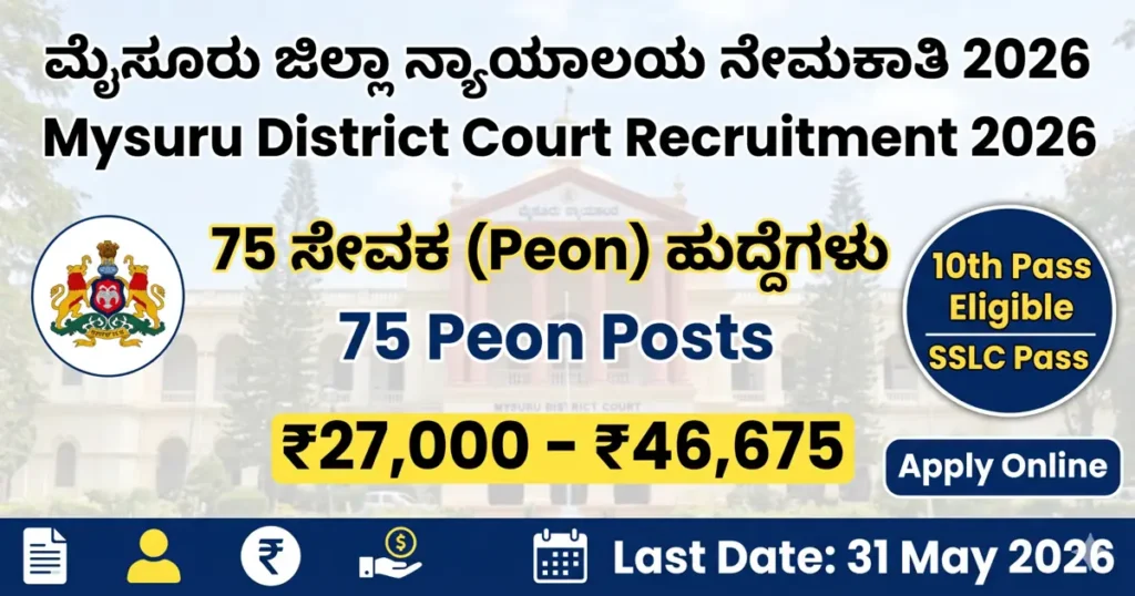 Mysuru District Court Peon Recruitment