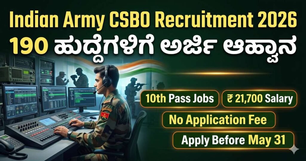 Indian Army CSBO Recruitment 2026