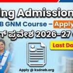 KSDNEB Diploma in Nursing Admission 2026-27 — Complete Guide in Kannada
