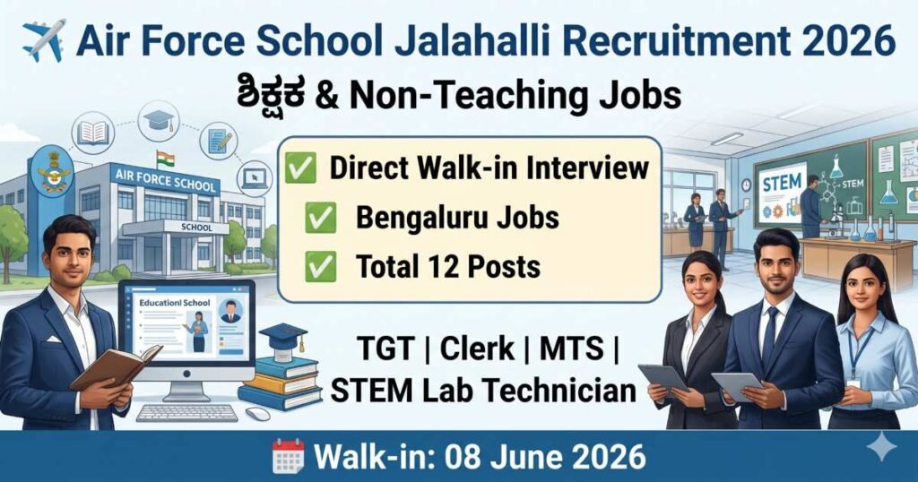 Air Force School Jalahalli Recruitment 2026