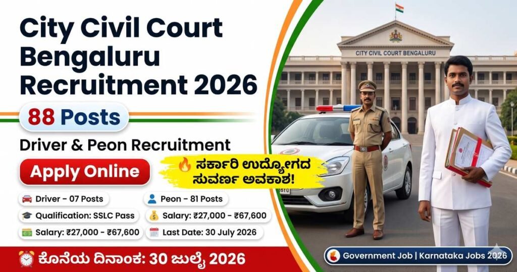 City Civil Court Bengaluru Recruitment 2026