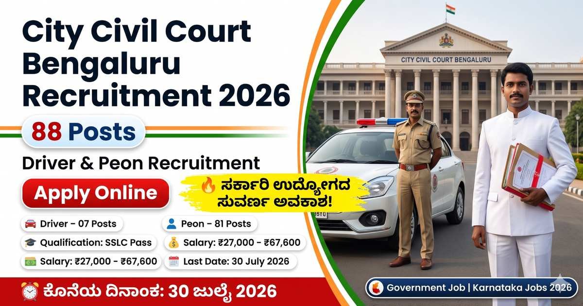 City Civil Court Bengaluru Recruitment 2026