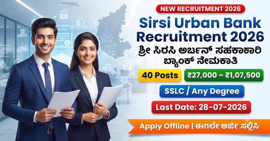 Sirsi Urban Bank Recruitment 2026