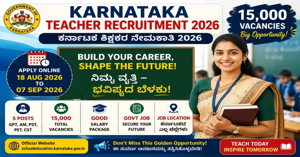 Karnataka Teacher Recruitment 2026