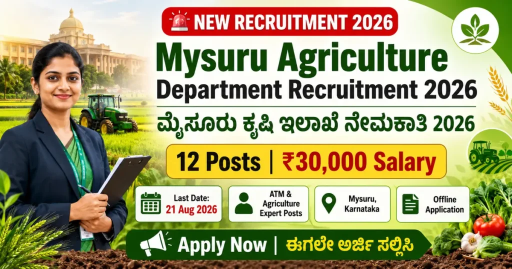Mysuru Agriculture Department Recruitment 2026
